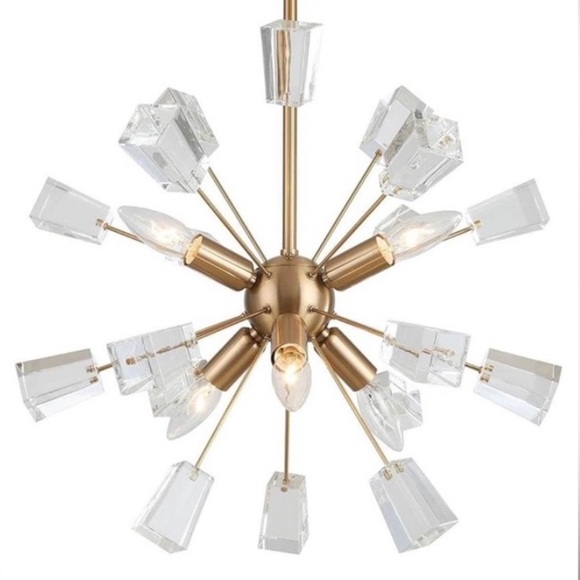 Starburst Mid Century Chandelier Hanging Light Fixture NEW IN BOX